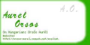 aurel orsos business card